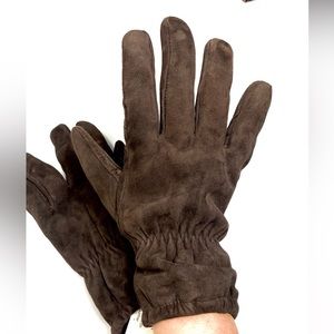 Zara Suede Gloves In Brown Unusex